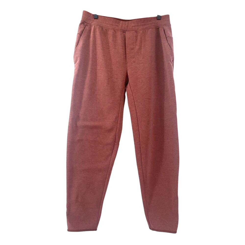 Lululemon GridLiner Fleece Jogger Pants Mens L Brown Red Athletic Lounge Tapered